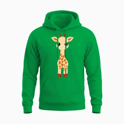 Cute Animal Giraffes Little Kid Humor Baby Giraffe T-Shirt, White, S Unisex Hoodie - Irish Green