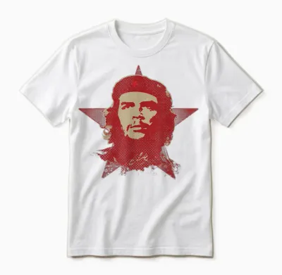 Red Che Guevara Guerrilla Star Cuban Revolution Heritage T-Shirt, Black Unisex T-Shirt - White
