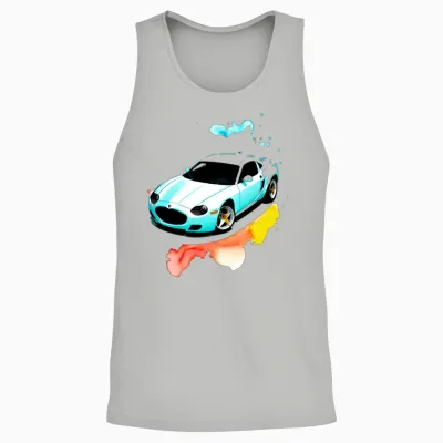 Running Car Unisex Tank Top - Ash