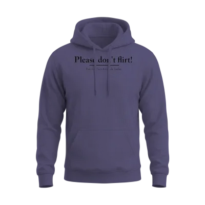 Please Don´t Flirt - I´m to Lazy to Smile Today Unisex Hoodie - Heather Sport Dark Navy