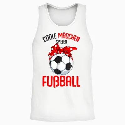 Coole Mädchen Spielen Fußball Fußballerin Kinder Unisex Tank Top - White