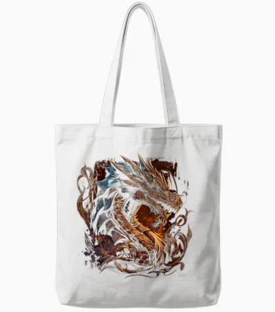 Beautiful Vintage Dragon Lover Fantasy Art Cool Illustration Tote Bags - White