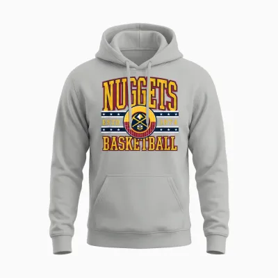 Nba Denver Nuggets Courtside Unisex Hoodie - Ash