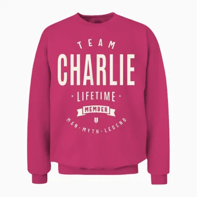 Team Charlie Lifetime Member Funny Name Charlie Unisex Sweatshirt - Heliconia