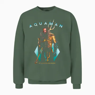 Aquaman Ocean Hero Dc Comics Adventure Affichage Sur Le Thème De L'aventure Unisex Sweatshirt - Military Green