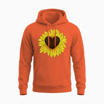 Sonnenschein Sonnenblumen Herz Blumen Gelbe Sonnenblume Unisex Hoodie - Orange