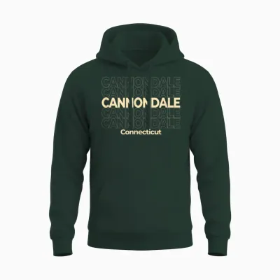 Vintage Cannondale, Connecticut Wiederholter Text Unisex Hoodie - Forest