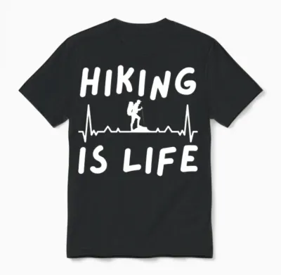 Hiking Is Life Unisex T-Shirt - Black