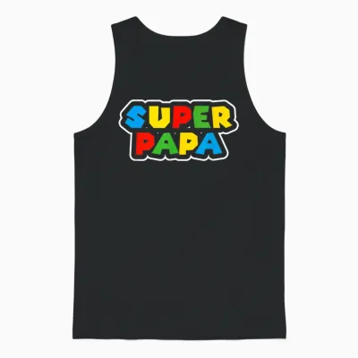 Super Papa Geburtstagsgeschenk Vater Geschenk Bester Papa Unisex Tank Top - Black