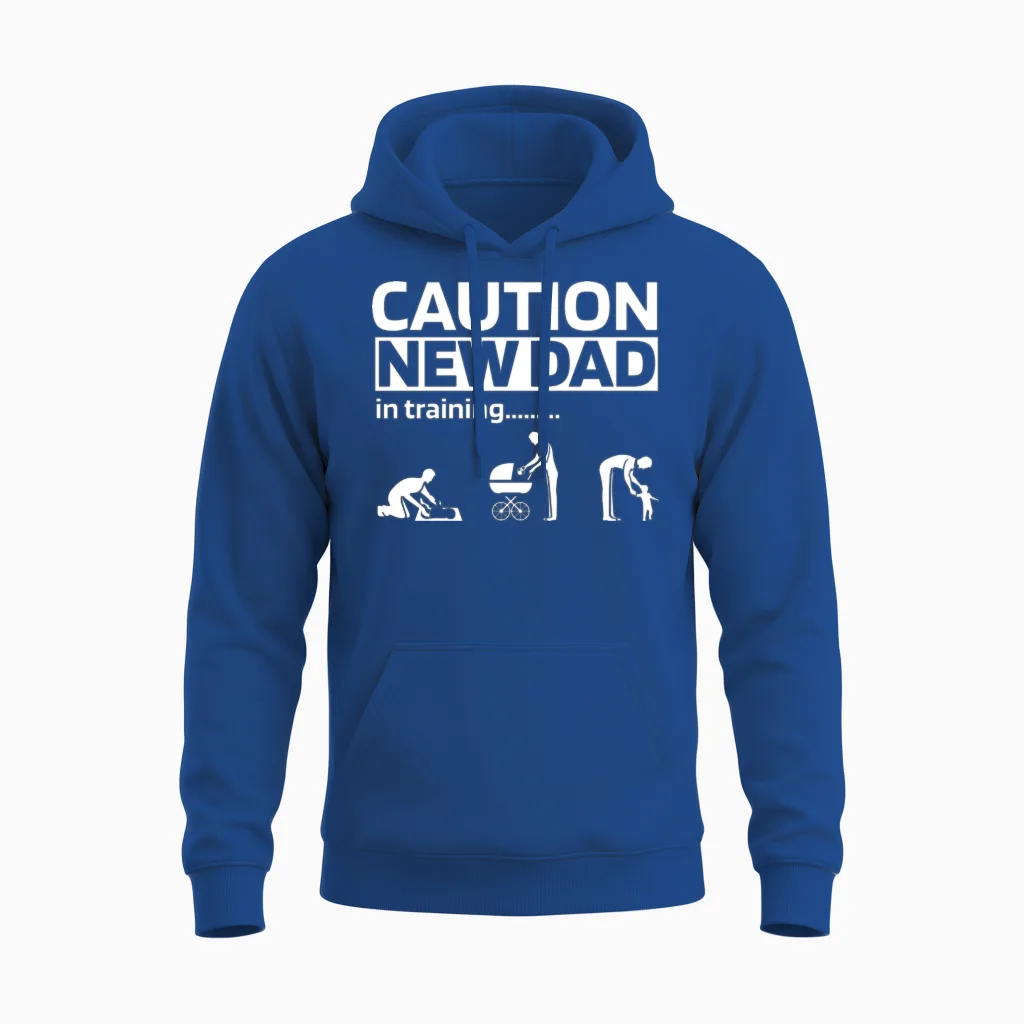 New Dad Funny Parenting Unisex Hoodie in Royal