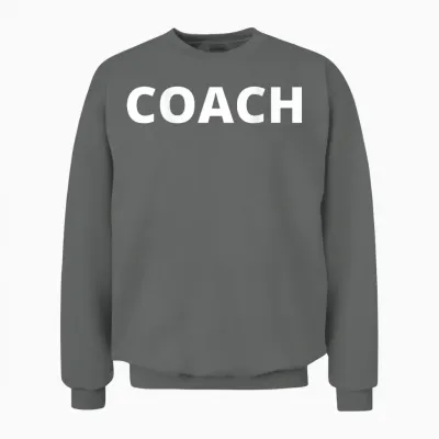 Coach Trainer Back T-Shirt, Black Unisex Sweatshirt - Graphite Heather