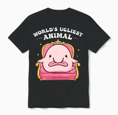 Funny Blobfish Unisex T-Shirt - Black
