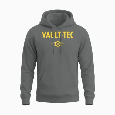 Fallout Tv Series Vault-Tec 33 Logo Easy Costume Video Game Unisex Hoodie - Graphite Heather