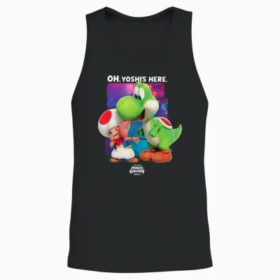 The Super Mario Galaxy Movie Toad and Yoshi Galaxy Fun Unisex Tank Top - Black