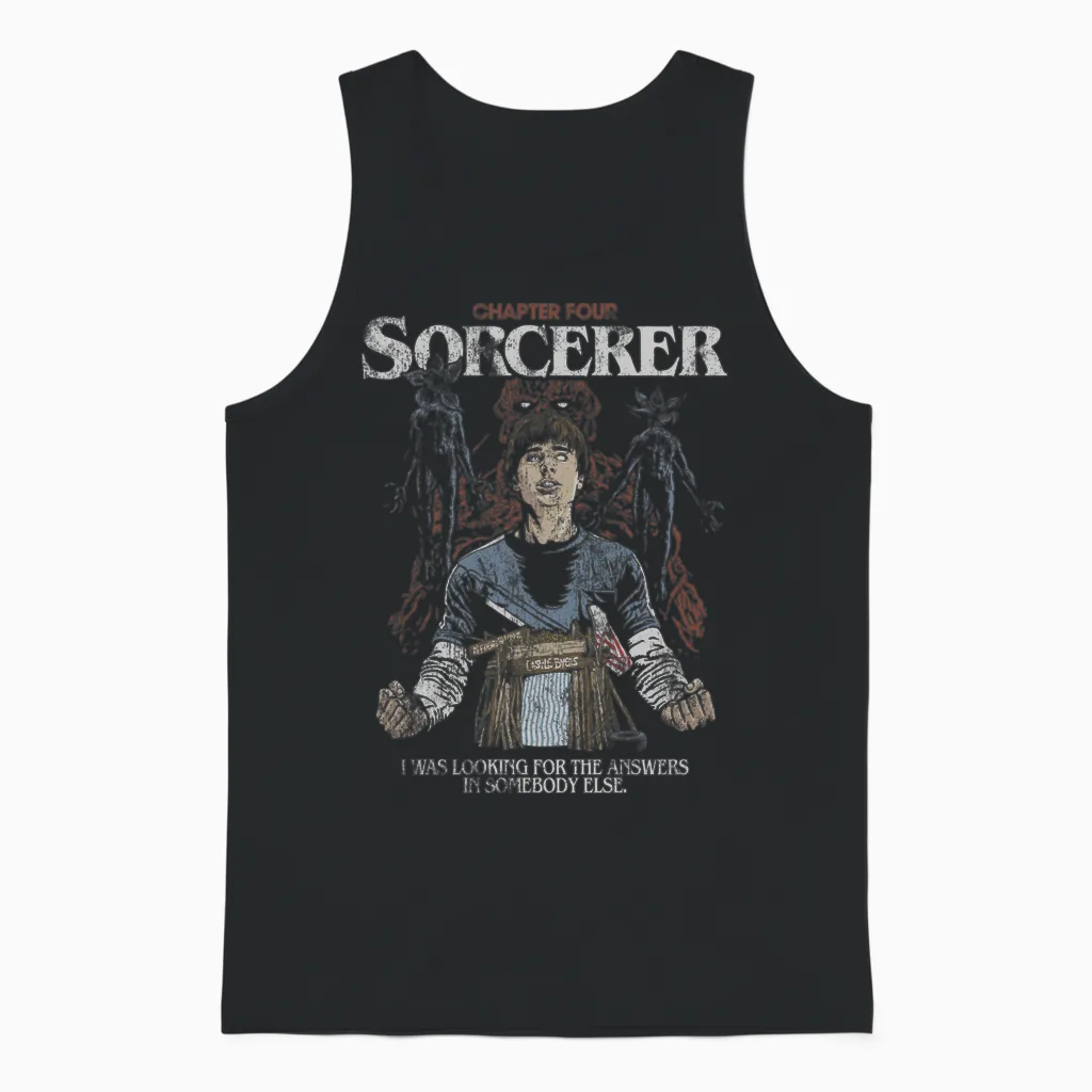 Stranger Things Will the Sorcerer Manche Longue Unisex Tank Top in Black