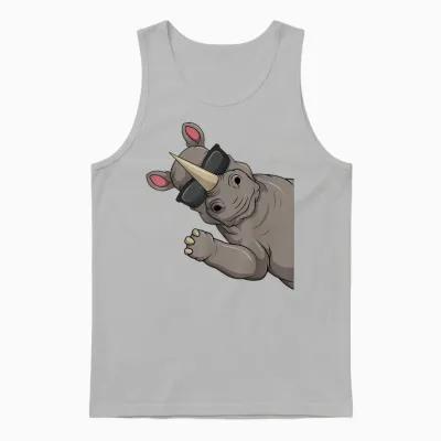 Nashorn Kinder Jungen Damen Unisex Tank Top - Ash