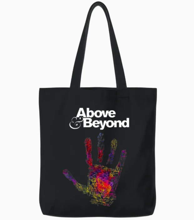Above Beyond Tote Bags in Black