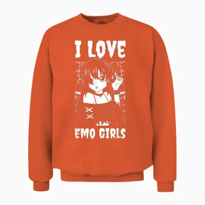 I Love Emo Girls Unisex Sweatshirt - Orange