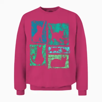 Retro-Katzen-Grafik Für Katze, Mutter Und Katze, Vater, Männer, Frauen, Kinder Unisex Sweatshirt - Heliconia