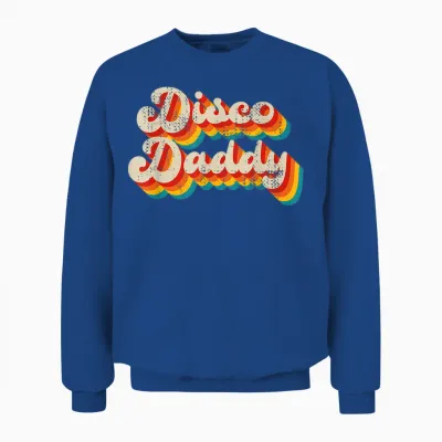 Disco Costume 70s Vintage Men Women Retro Disco Daddy Unisex Sweatshirt - Royal