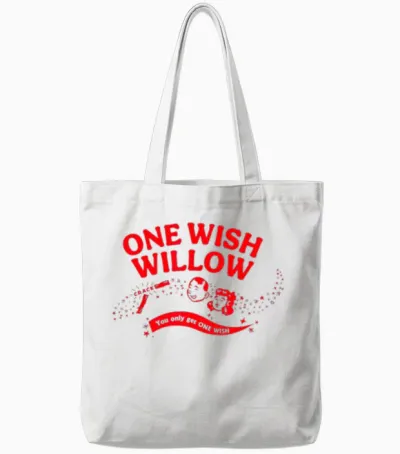 Obsession One Wish Willow Front & Back Tote Bags - White