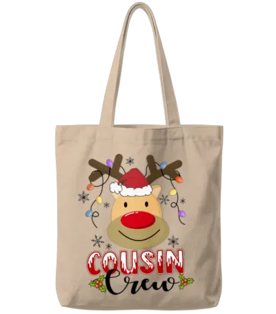 Christmas Cousin Crew Funny Red Plaid Matching Paj Tote Bags - Natural