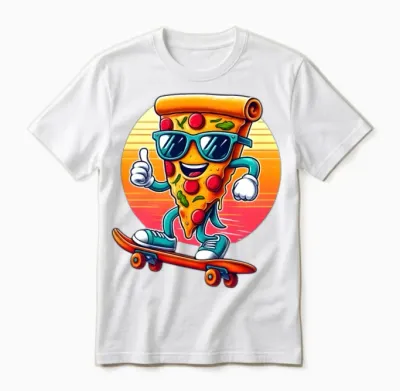 Funny Pizza Unisex T-Shirt - White