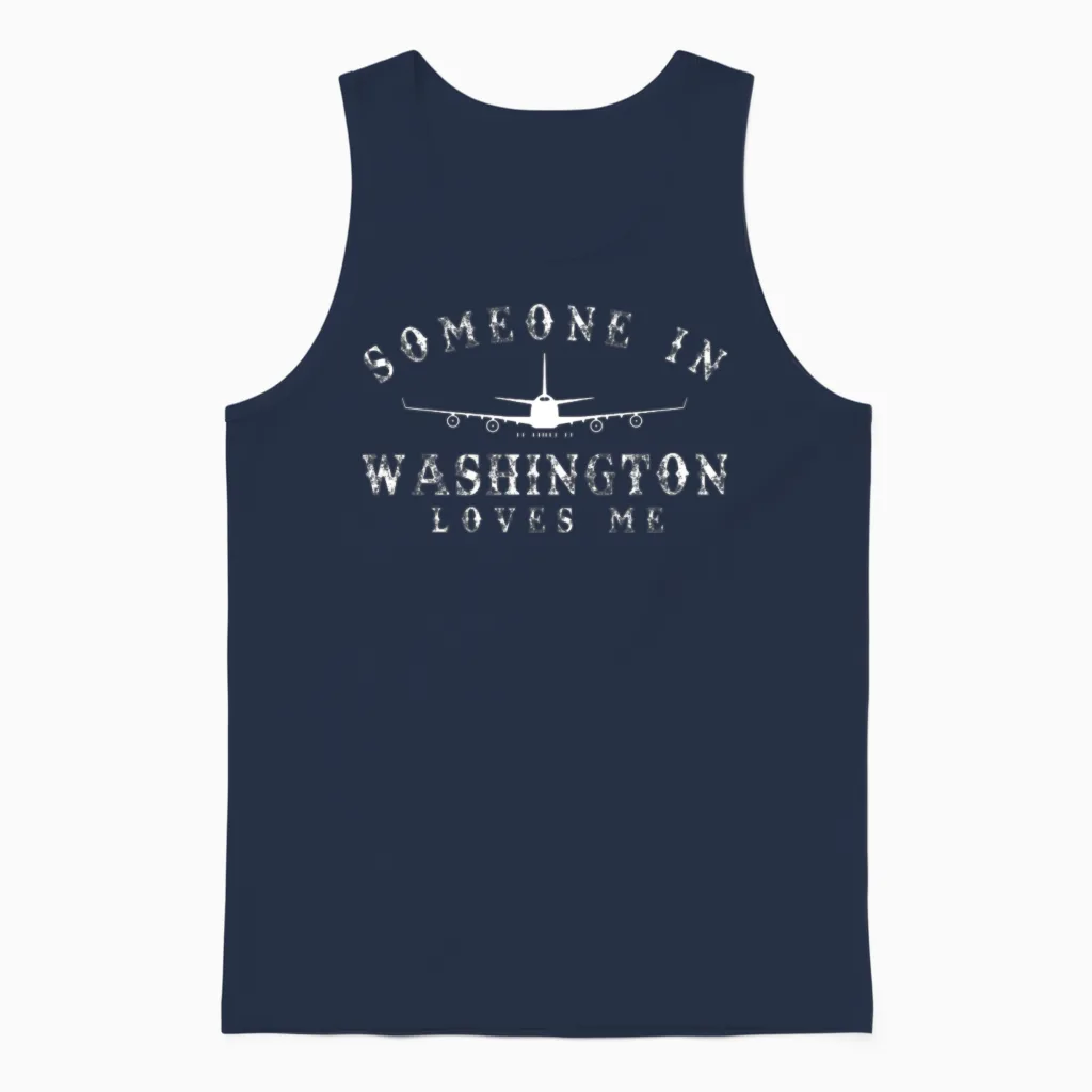 Someone in Washington Loves Me Unisex Tank Top in Navy