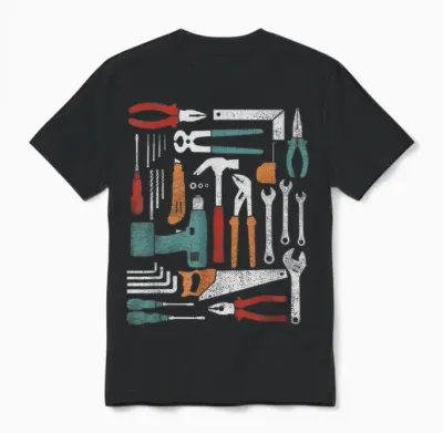 Handwerker Werkzeug Set Mechaniker Heimwerker Schrauber Unisex T-Shirt - Black