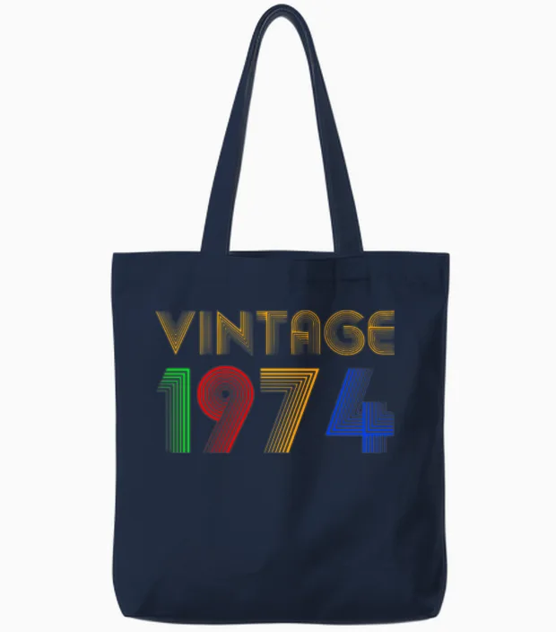 1973 Birthday Tote Bags in Navy