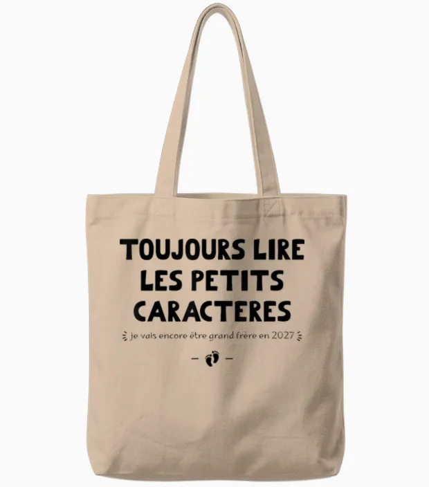 Annonce Grossesse Je Vais être Encore Futur Grand Frère 2027 Tote Bags in Natural
