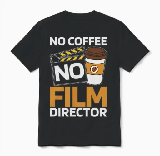 Film Director No Coffee No Film Movie Coffee Lover Unisex T-Shirt in Black