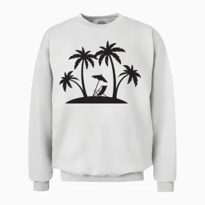 Beach Designe Unisex Sweatshirt - White
