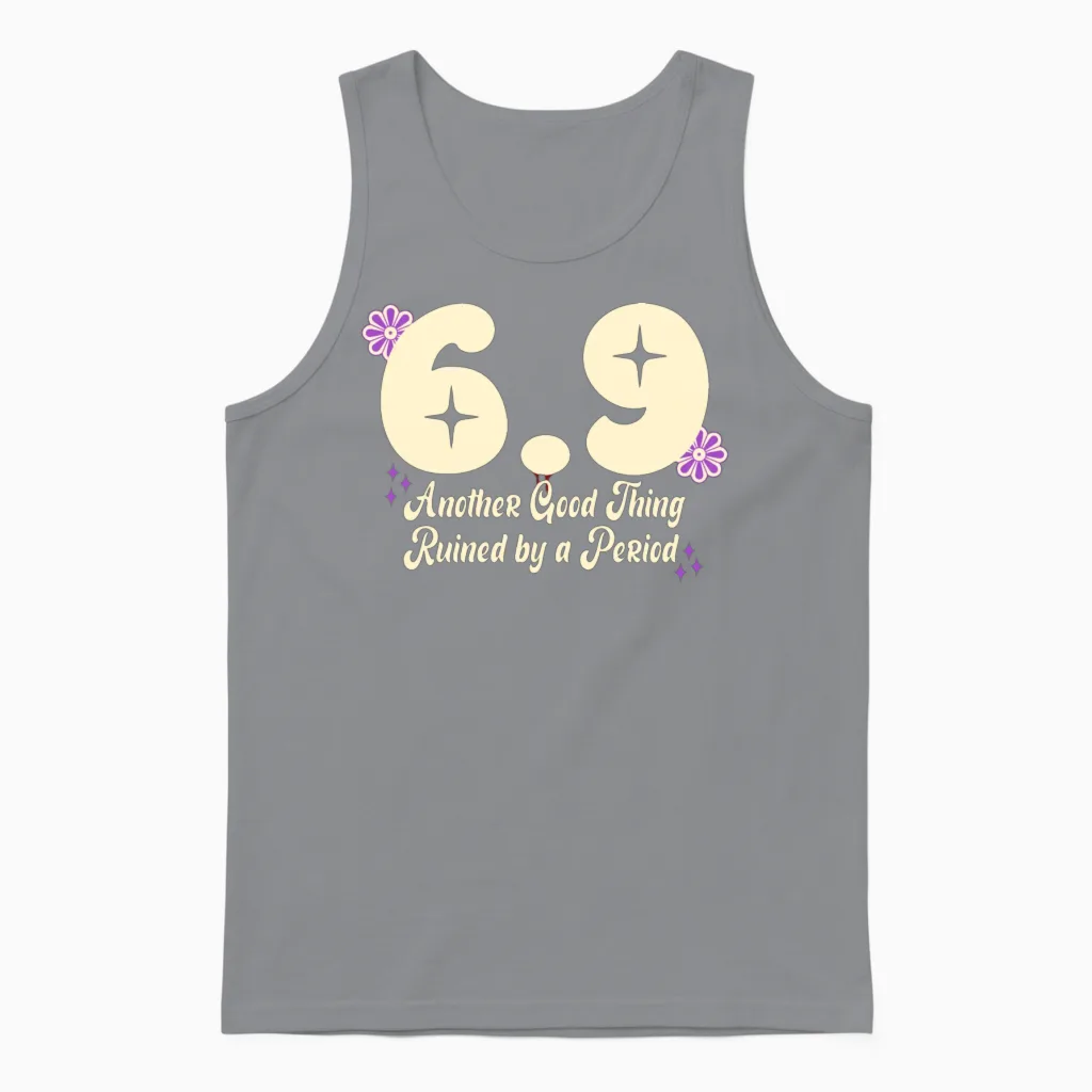 Funny 69 T-Shirt, Inappropriate Adult Humor Retro Unisex Tank Top in Sport Grey