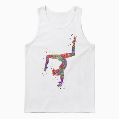 Gymnastics Girl Unisex Tank Top - White