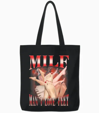 Milf Man I Love Feet Lustig Tote Bags - Black