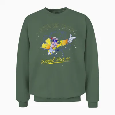 Disney a Goofy Movie Powerline Stand Out World Tour '95 Unisex Sweatshirt - Military Green