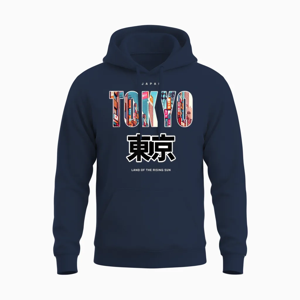 Manga Tokyo Anime Japanese Merch Kawaii Men Women Kids T-Shirt, Black, S Unisex Hoodie in Navy