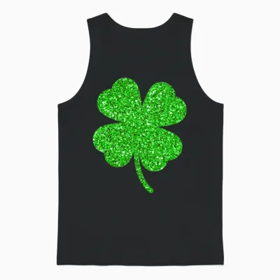 Irische Kleeblätter St. Patrick’s Day Langarmshirt Unisex Tank Top - Black