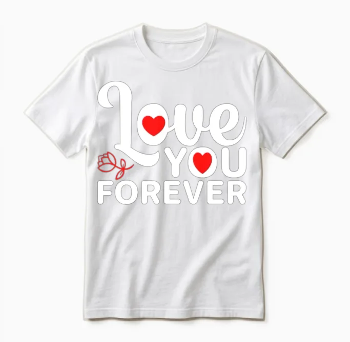 Love You Forever Gif for Her Unisex T-Shirt in White