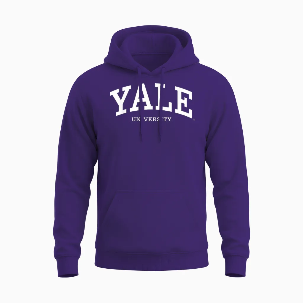 Weißes Logo Der Universität Yale Unisex Hoodie in Purple