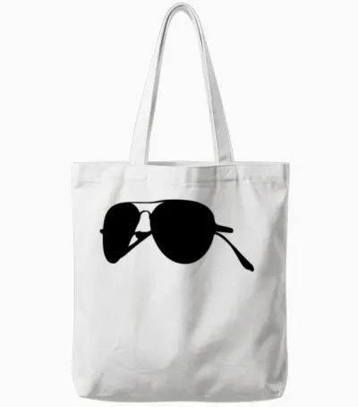 Pilot Sunglasses Tote Bags - White