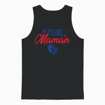 Future Maman Future Papa - Announcement Pregnancy Couple Matching T-Shirt, White, Female X-Small Unisex Tank Top - Black