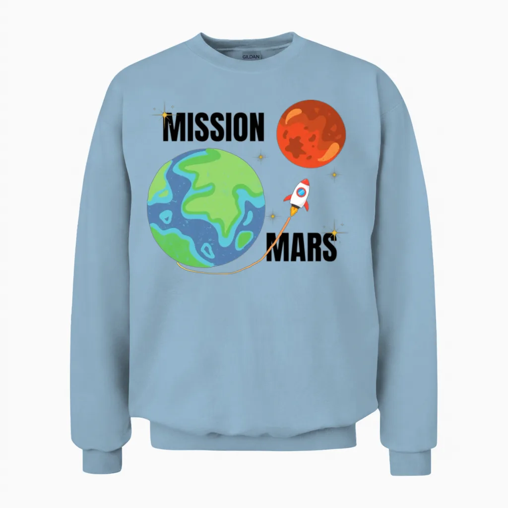 Mission Mars Unisex Sweatshirt in Light Blue