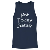 Not Today Satan Shirt Women Christian Shirts Gift Unisex Tank Top - Navy – 2