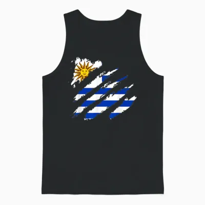 Uruguay-Flagge Heritage Claw Uruguayan Pride Uruguayische Wurzeln Unisex Tank Top - Black