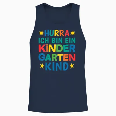 Kinder Hurra Ich Bin Ein Kindergarten Kind 1. Tag Kita 2026 2027 Unisex Tank Top - Navy