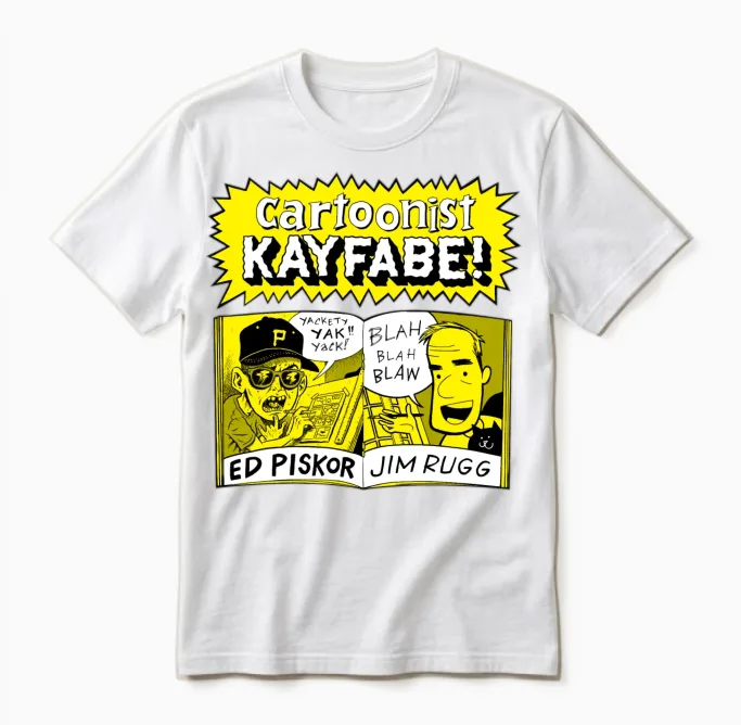 Cartoonist Kayfabe with Jim and Ed Unisex T-Shirt in White