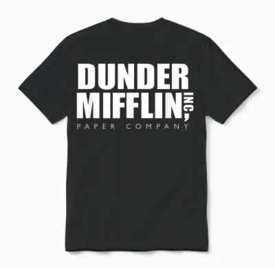 The Office Dunder Mifflin Official Short Sleeve Unisex T-Shirt - Black