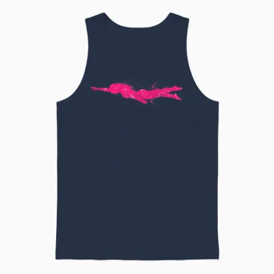 Swimmer Splash Swimming Teacher Water Sports Women's Girls' T-Shirt, Black Unisex Tank Top - Navy